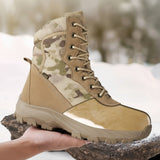Men’s Winter Sheepskin Fur Lined Boots – ,Non-Slip Cold-Proof Outdoor Leather Shoes