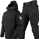 Autumn and Winter Outdoor Shark Skin Soft Shell Suit – Unisex Warm Camouflage Jacket and Pants Set