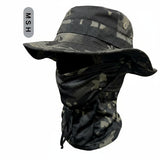 Camouflage Round-Brim Hat & Hood Set – Outdoor Windproof Mountaineering Fisherman Hat