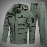 Winter Thickened Velvet Waterproof Workwear Set – Warm Hooded Jacket & Wear-Resistant Outdoor Cycling Labor Protection Suit