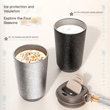 Luxury Pure Titanium Insulated Tumbler with Carry Strap – Portable Straight Cup