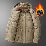 Men’s Mid-Length Winter Jacket – Thick Corduroy Coat with Lambswool Lining