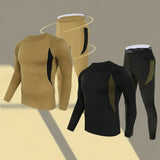 Men’s Tactical Thermal Underwear Set – Fleece-Lined Quick-Drying Compression Sportswear for Outdoor & Fitness