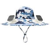 Solar Fan Sun Hat with 12cm Wide Brim – Men's Outdoor Fishing & Hiking Hat with Dual Fans and USB Charging
