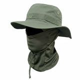 Camouflage Round-Brim Hat & Hood Set – Outdoor Windproof Mountaineering Fisherman Hat