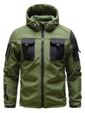 Men’s Tactical Soft Shell Jacket – Waterproof, Windproof & Warm Outdoor Hooded Coat