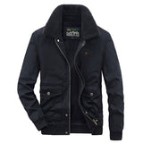 Men’s Winter Cotton Coat – Lapel Thickened Fleece Jacket with Multi-Pocket Design
