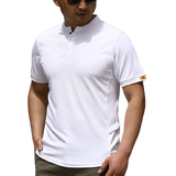 Men's Outdoor Henry Collar Quick Dry T-Shirt: Breathable, Loose Fit