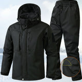 Men’s Winter Fleece-Lined Tactical Suit – Camouflage Warm Set with Reinforced Pants, Windproof & Breathable Outdoor Workwear