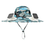 Solar Fan Sun Hat with 12cm Wide Brim – Men's Outdoor Fishing & Hiking Hat with Dual Fans and USB Charging