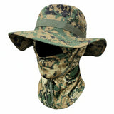 Camouflage Round-Brim Hat & Hood Set – Outdoor Windproof Mountaineering Fisherman Hat