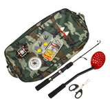 Winter Ice Fishing Rod Kit 52PCS Complete Set – Outdoor Ice Fishing Gear with Rod, Reel, Lures, Hooks & Tackle Bag