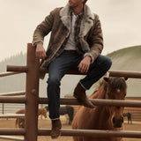 Men's Autumn & Winter Faux Fur Leather Coat – Mid-Length Lapel Jacket