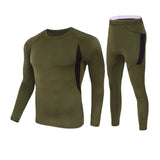 Men’s Tactical Thermal Underwear Set – Fleece-Lined Quick-Drying Compression Sportswear for Outdoor & Fitness