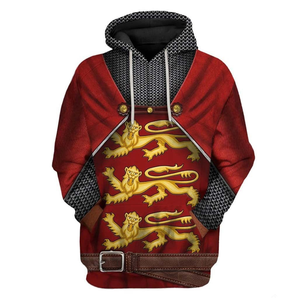 Men's Hoodie Edward I of England Print Pocket Daily Casual