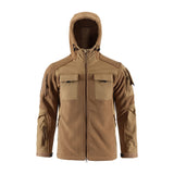 Men’s Outdoor Camouflage Fleece Jacket – Warm Spliced Tactical Fleece Coat, No.3 Heavy Fleece Liner, Winter Outdoor Running Cycling Snow Sports Jacket