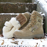 Men’s Winter Sheepskin Fur Lined Boots – ,Non-Slip Cold-Proof Outdoor Leather Shoes