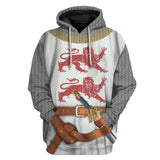 Men's Hoodie William I, King of England Print Pocket Daily Casual