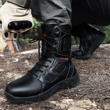 Men’s Tactical Military Boots – Breathable Non-Slip Outdoor Hiking & Work Combat Shoes with Steel Toe Protection