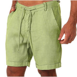 Men's Solid Color Lace-Up Casual Sports Shorts