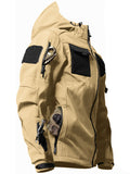 Men’s Tactical Soft Shell Jacket – Waterproof, Windproof & Warm Outdoor Hooded Coat