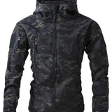 Men’s Tactical Soft Shell Jacket – Waterproof, Warm, Fleece-Lined Military Coat