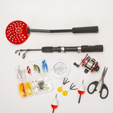 Winter Ice Fishing Rod Kit 52PCS Complete Set – Outdoor Ice Fishing Gear with Rod, Reel, Lures, Hooks & Tackle Bag