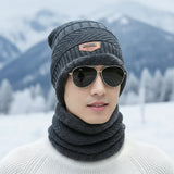 Winter Fishing Two-Piece Set – Men’s Thickened Knitted Hat & Scarf | Outdoor Thermal Cold-Proof Warm Set