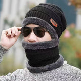 Winter Fishing Two-Piece Set – Men’s Thickened Knitted Hat & Scarf | Outdoor Thermal Cold-Proof Warm Set