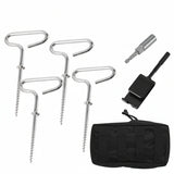 Winter Ice Fishing Ground Nail Kit – Heavy-Duty Ice Nails with Hammer & Tactical Bag