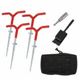 Winter Ice Fishing Ground Nail Kit – Heavy-Duty Ice Nails with Hammer & Tactical Bag