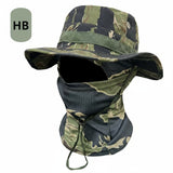 Camouflage Round-Brim Hat & Hood Set – Outdoor Windproof Mountaineering Fisherman Hat