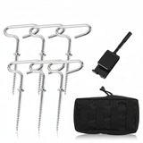 Winter Ice Fishing Ground Nail Kit – Heavy-Duty Ice Nails with Hammer & Tactical Bag