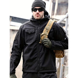 Men’s Tactical Soft Shell Jacket – Waterproof, Windproof & Warm Outdoor Hooded Coat