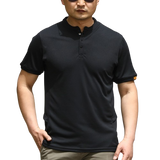 Men's Outdoor Henry Collar Quick Dry T-Shirt: Breathable, Loose Fit