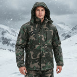 Men’s Winter Fleece-Lined Tactical Suit – Camouflage Warm Set with Reinforced Pants, Windproof & Breathable Outdoor Workwear