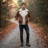 Men’s Retro Brown Suede Jacket – European Size PU Leather Casual Outerwear for Autumn & Winter