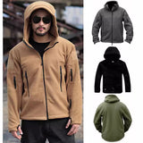 Men’s Outdoor Warm Fleece Lined Jacket – Cold-Proof Windbreaker Hooded Coat for Winter