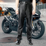 T8Y First-Layer Cowhide Waterproof & Windproof Leather Pants – Thickened, Wear-Resistant Motorcycle & Workwear for Men