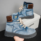 Popular Large Size Men's Mid-Top Denim Martin Boots – Versatile Work Shoes 2025