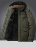 Men’s Mid-Length Winter Jacket – Thick Corduroy Coat with Lambswool Lining