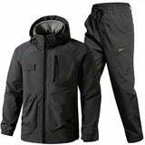 Winter Thickened Velvet Waterproof Workwear Set – Warm Hooded Jacket & Wear-Resistant Outdoor Cycling Labor Protection Suit