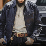 American Retro Canvas Oil Wax Jacket for Men – 4th Generation Tough Guy Short Zipper Jacket