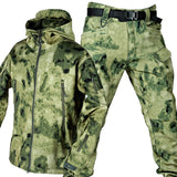 Autumn and Winter Outdoor Shark Skin Soft Shell Suit – Unisex Warm Camouflage Jacket and Pants Set