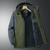 Men’s Winter Corduroy Jacket with Lambswool Lining – Thickened Mid-Length Cotton Padded Coat, Warm Fleece Inner, Detachable Hood