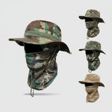 Camouflage Round-Brim Hat & Hood Set – Outdoor Windproof Mountaineering Fisherman Hat