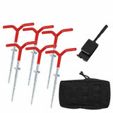 Winter Ice Fishing Ground Nail Kit – Heavy-Duty Ice Nails with Hammer & Tactical Bag