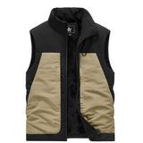 Men’s Fleece-Lined Outdoor Workwear Vest – Winter Warm Multi-Pocket Sleeveless Jacket, Large Size Casual Zipper Vest