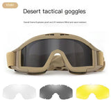 Tactical Military Shooting Goggles – Impact-Resistant Eyewear with Interchangeable Lenses & Head Strap for Airsoft, CS, Outdoor, and Helmet Use