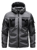 Men’s Tactical Soft Shell Jacket – Waterproof, Windproof & Warm Outdoor Hooded Coat